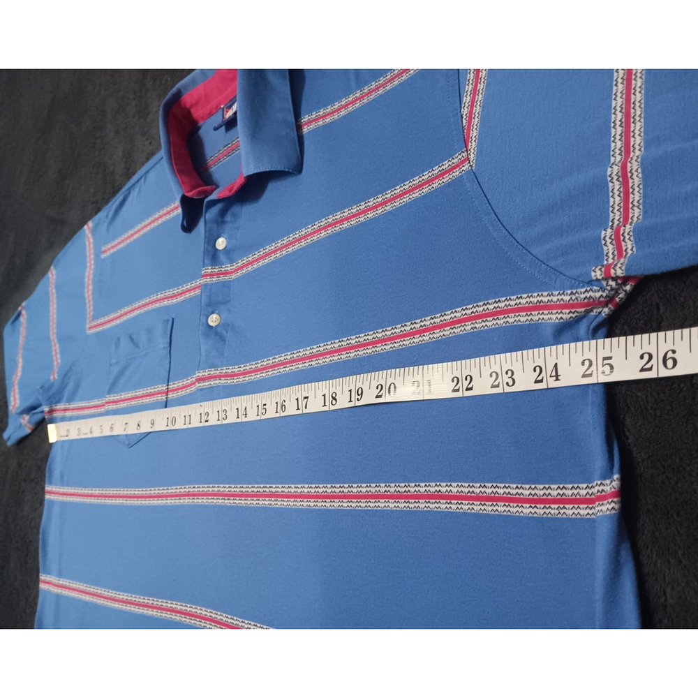 Vintage 90s Tail Women’s XL Polo Shirt Striped Short Sleeve Blue Relax Fit - Picture 9 of 10